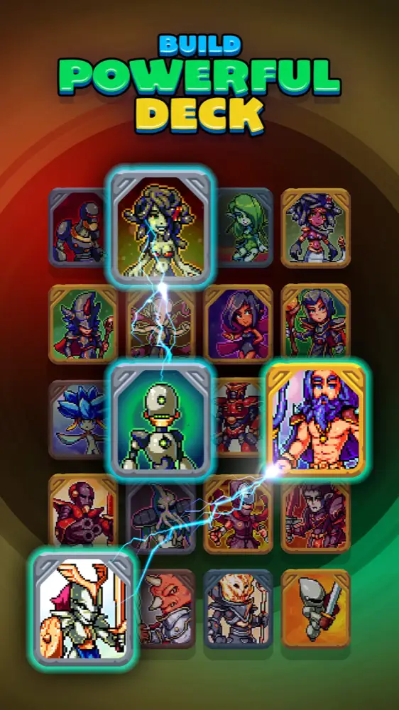 Captura de ecrã de Rogue Adventure: seleção de heróis em pixel art